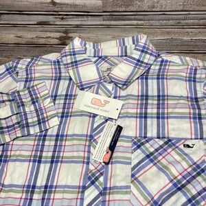Vineyard Vines Blue and Pink Plaid Button Down Shirt
